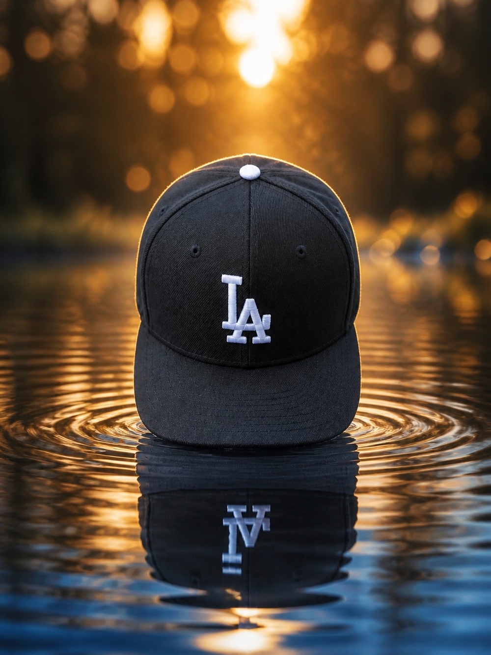New Era Black LA Embroidered Baseball Cap